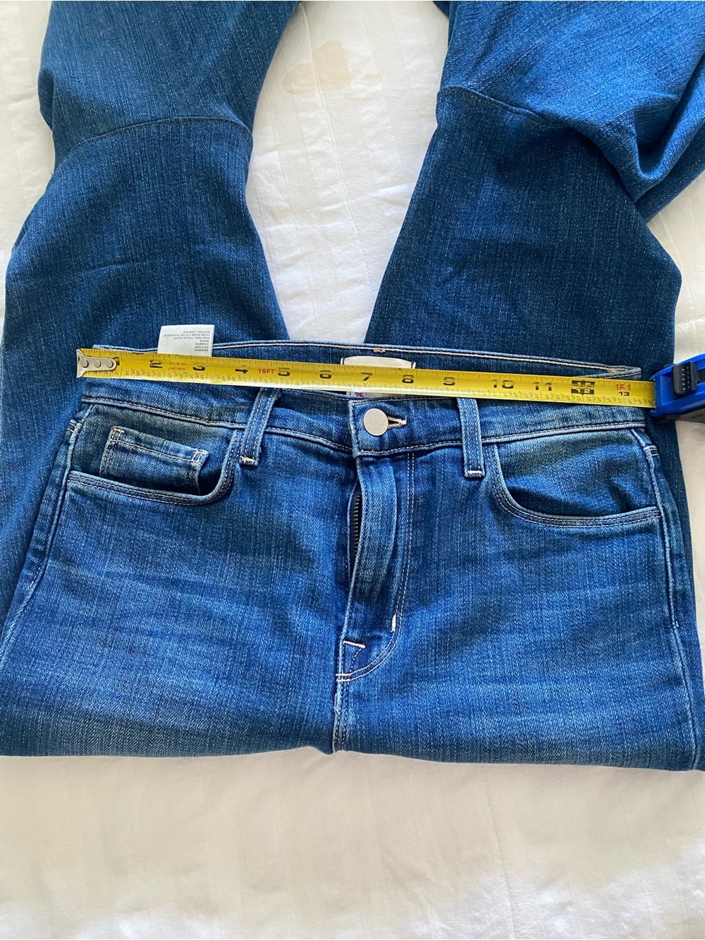 L'AGENCE Blue High-Waist Wide-Leg Flare Jeans - Picture 9 of 12